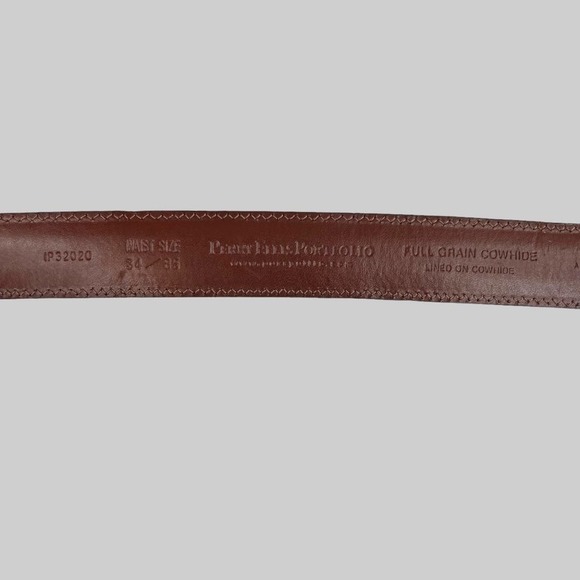 PERRY ELLIS Leather Belt in Brown Men's Size 34 Waist - Picture 10 of 10